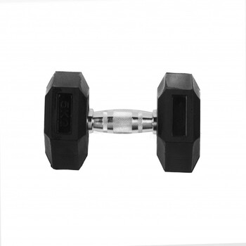 Фото гантель гексагональная обрезиненная lite weights 3181lw, 5кг