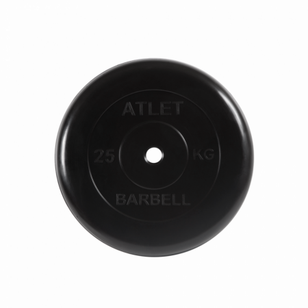 Фото диск обрезиненный d26мм mb barbell mb-atletb26-25 25кг черный