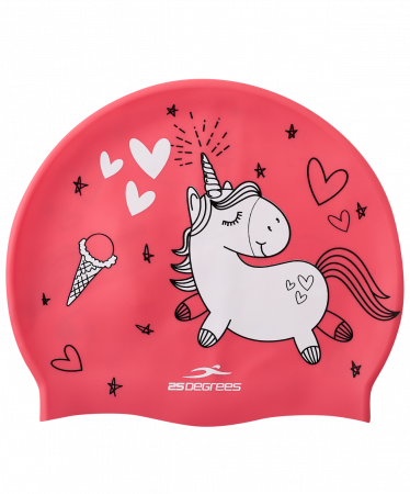 Фото шапочка для плавания pony pink, силикон, детский